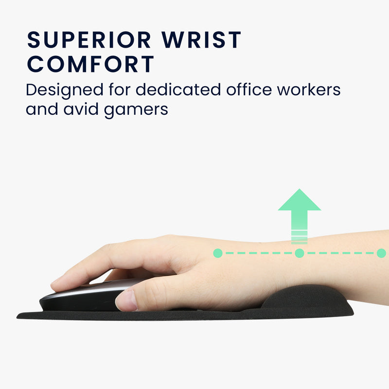 kwmobile Mauspad mit Handgelenkstütze - Mausunterlage mit Handgelenkauflage aus Polyester und Silikon - Maus Pad mit Handballenauflage Büro Gaming Schreibtisch