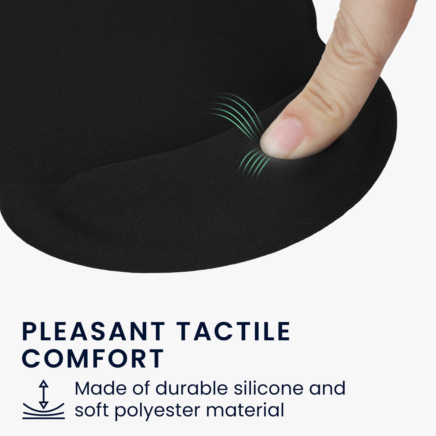 kwmobile Mauspad mit Handgelenkstütze - Mausunterlage mit Handgelenkauflage aus Polyester und Silikon - Maus Pad mit Handballenauflage Büro Gaming Schreibtisch