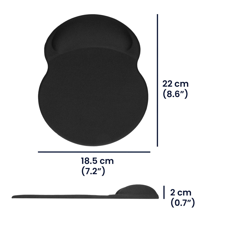 kwmobile Mauspad mit Handgelenkstütze - Mausunterlage mit Handgelenkauflage aus Polyester und Silikon - Maus Pad mit Handballenauflage Büro Gaming Schreibtisch