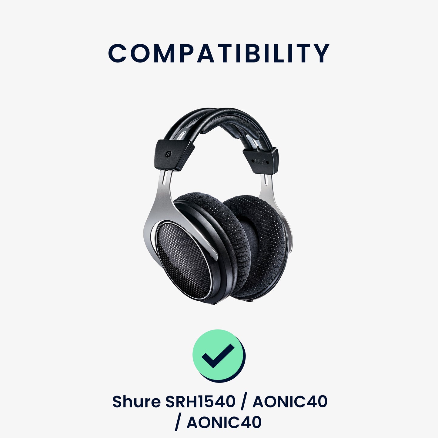 kwmobile Ohr Polster für Shure AONIC 50 / SRH 1540 Ohrpolster Ersatz Kopfhörer Ersatzteile Over Ear Headphones