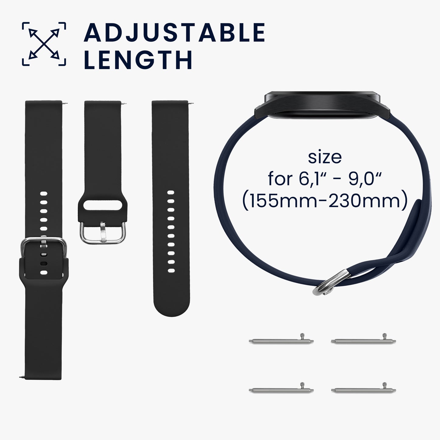 kwmobile Uhrenarmband für Xiaomi Watch 2 / OPPO Watch X / Oneplus 2 Armband - Fitnesstracker Band Set - Ersatzarmband Smartwatch