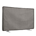 kwmobile 85" TV Abdeckung Indoor - Fernseher Hülle Bildschirmschutz Abdeckung - TV Bildschirm Staubschutzhülle - Fernsehabdeckung - Leinen Dunkelgrau Dunkelgrau  