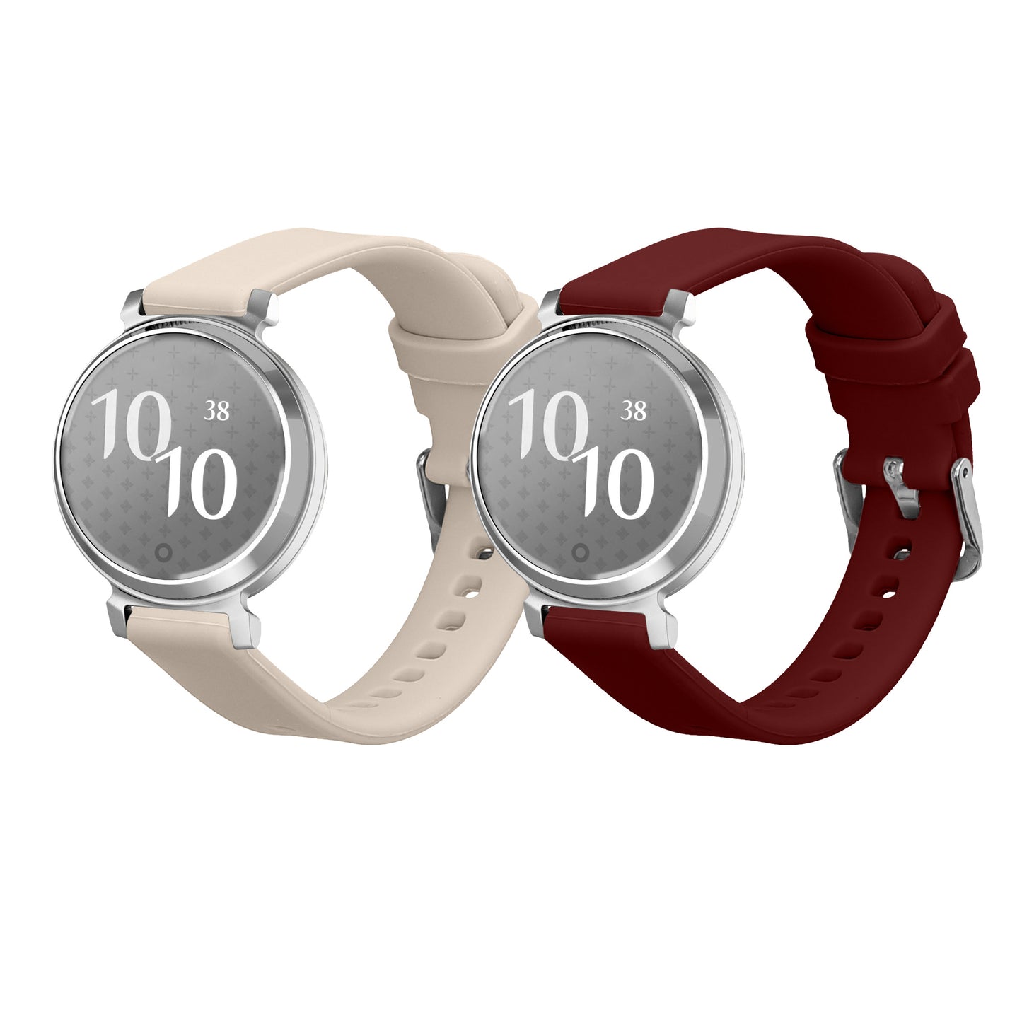 kwmobile Silikon Uhrenarmband für Garmin Lily 2 / Lily 2 Active Armband - Ersatzarmband für Fitnesstracker - Wechselarmband Smartwatch - Beige Bordeaux Beige  [dsg04]