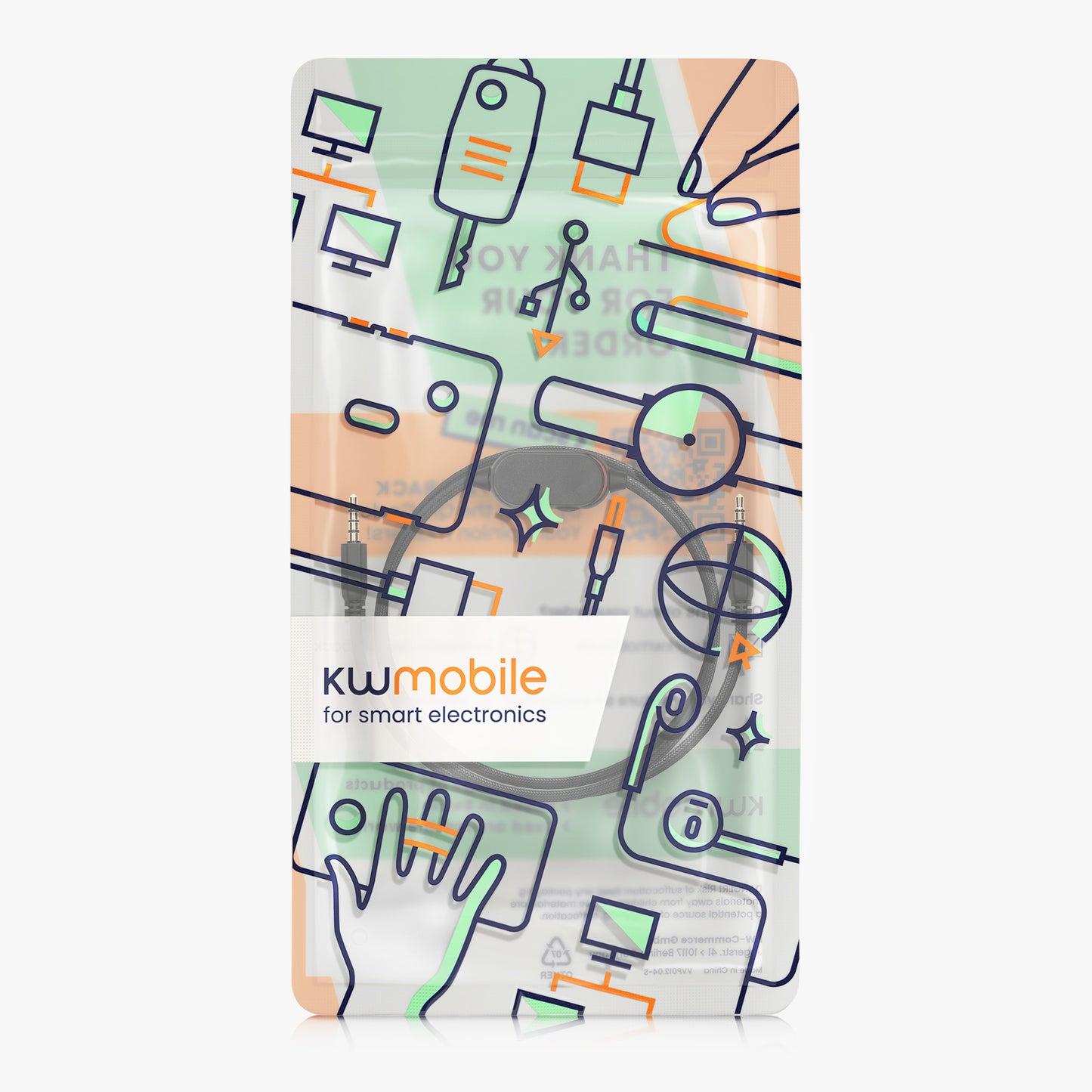 kwmobile Kopfhörerkabel für Alienware AW920H / AW720H / AW310H / AW510H / AW988 Ersatz Kabel 100 cm Mikrofon Lautstärkeregler 3.5mm Klinke
