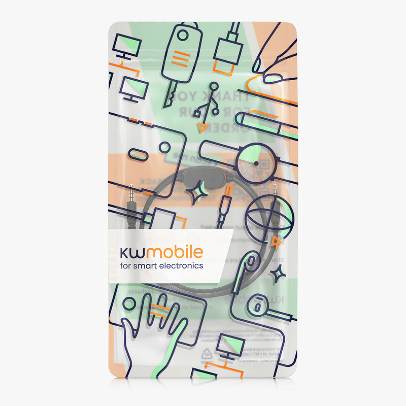 kwmobile Kopfhörerkabel für Alienware AW920H / AW720H / AW310H / AW510H / AW988 Ersatz Kabel 100 cm Mikrofon Lautstärkeregler 3.5mm Klinke