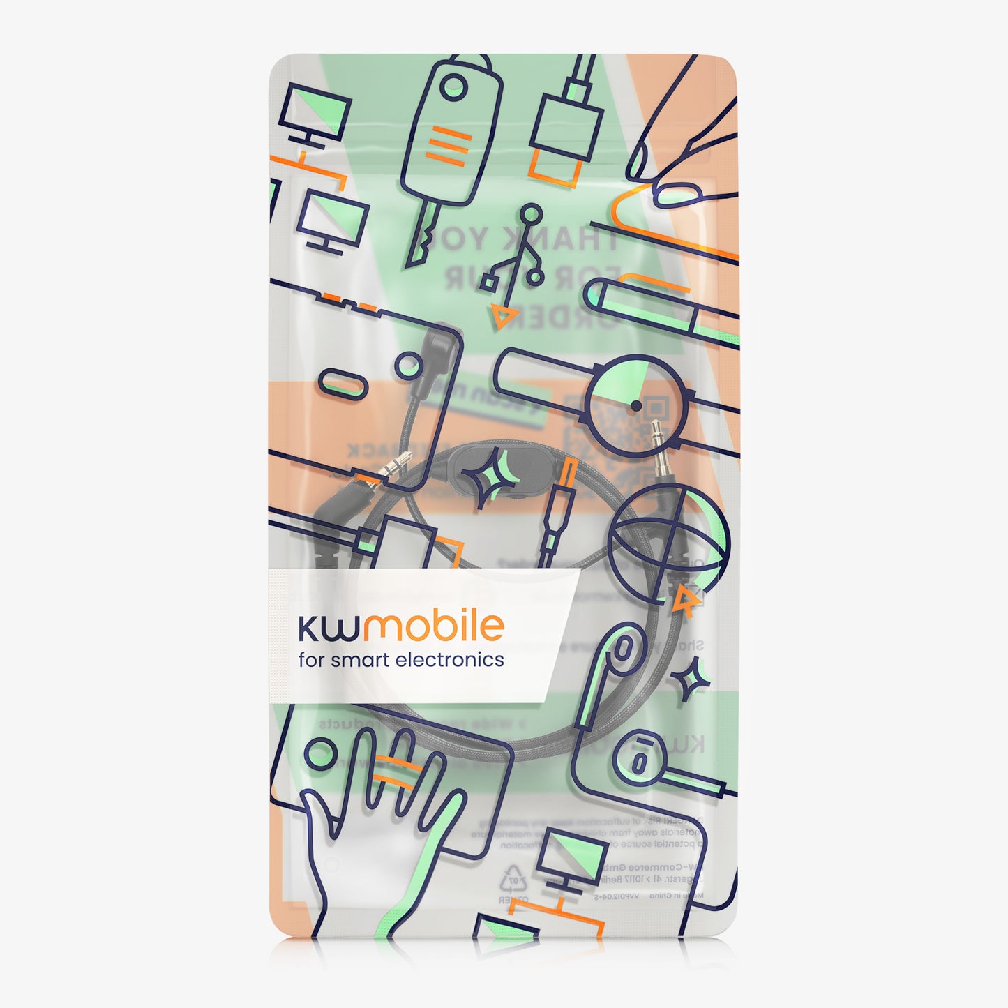 kwmobile Kopfhörerkabel für Sony WH-1000XM5 / WH-1000XM4 / MDR-100ABN / V-MODA - Ersatz Kabel 200 cm Mikrofon Lautstärkeregler - 3.5mm Klinke