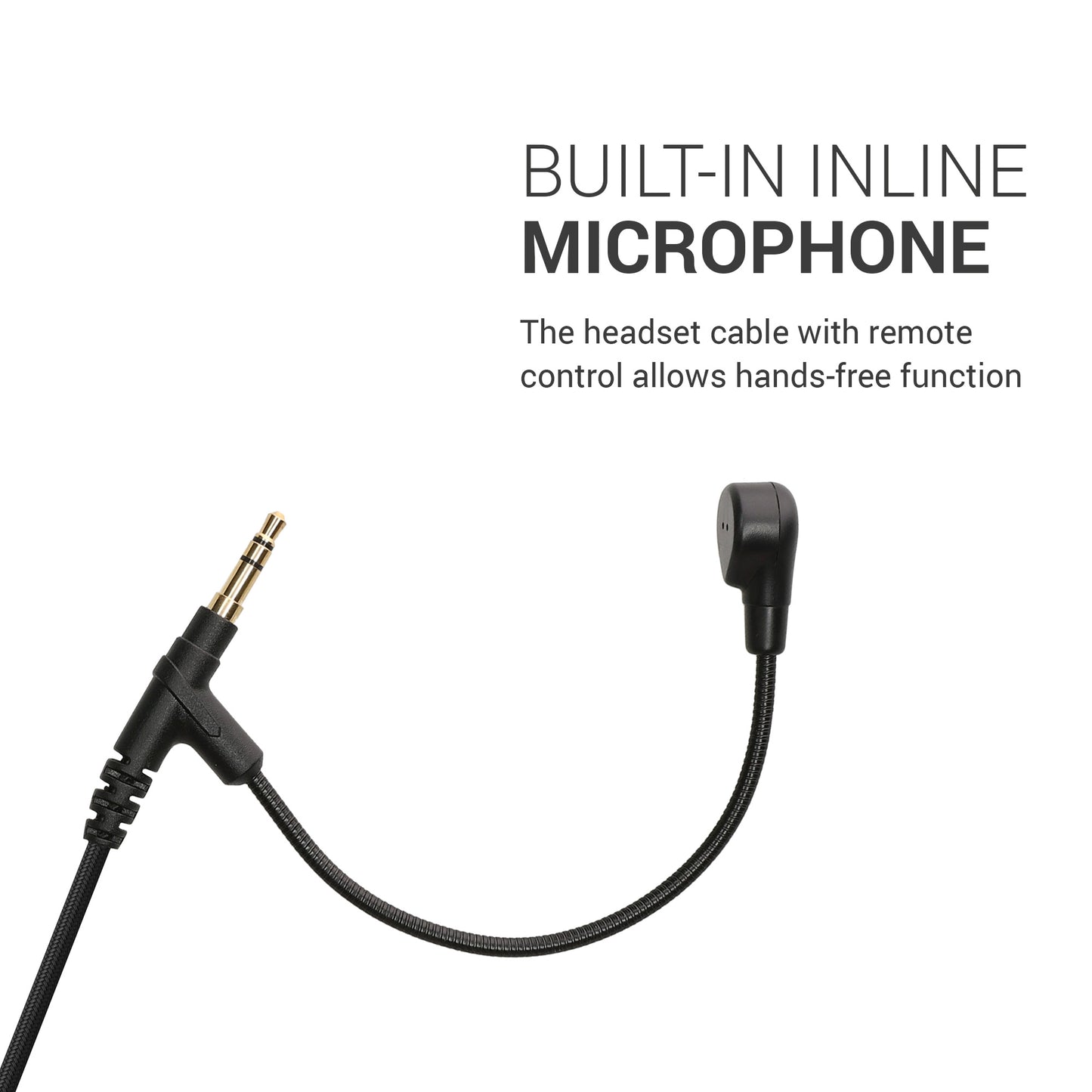 kwmobile Kopfhörerkabel für Sony WH-1000XM5 / WH-1000XM4 / MDR-100ABN / V-MODA - Ersatz Kabel 200 cm Mikrofon Lautstärkeregler - 3.5mm Klinke