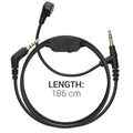 kwmobile Kopfhörerkabel für Sony WH-1000XM5 / WH-1000XM4 / MDR-100ABN / V-MODA - Ersatz Kabel 200 cm Mikrofon Lautstärkeregler - 3.5mm Klinke