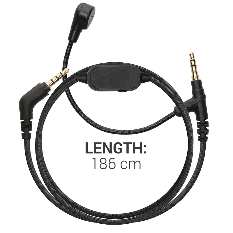 kwmobile Kopfhörerkabel für Sony WH-1000XM5 / WH-1000XM4 / MDR-100ABN / V-MODA - Ersatz Kabel 200 cm Mikrofon Lautstärkeregler - 3.5mm Klinke
