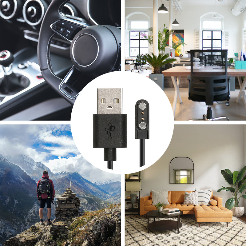 kwmobile USB Kabel Charger kompatibel mit Mibro Watch T2 / Watch A2 / Watch C3 / Watch GS Pro Ladekabel - Smart Watch Ersatzkabel - Fitnesstracker Aufladekabel