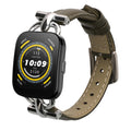 kwmobile Echtleder Uhrenarmband für Huami 22mm Amazfit Bip 6 / Bip 5 Unity / Bip 5 / GTS 3 / Balance 2 / Helio Strap Armband - Ersatzarmband für Fitnesstracker - Wechselarmband Smartwatch - Dunkelgrün Dunkelgrün  