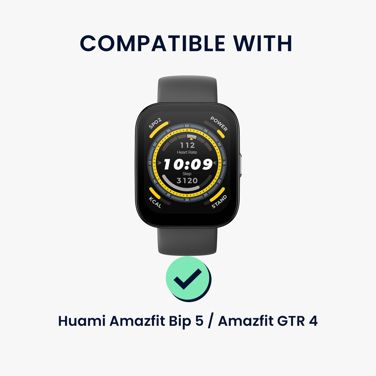 kwmobile Echtleder Uhrenarmband für Huami 22mm Amazfit Bip 6 / Bip 5 Unity / Bip 5 / GTS 3 / Balance 2 / Helio Strap Armband - Ersatzarmband für Fitnesstracker - Wechselarmband Smartwatch