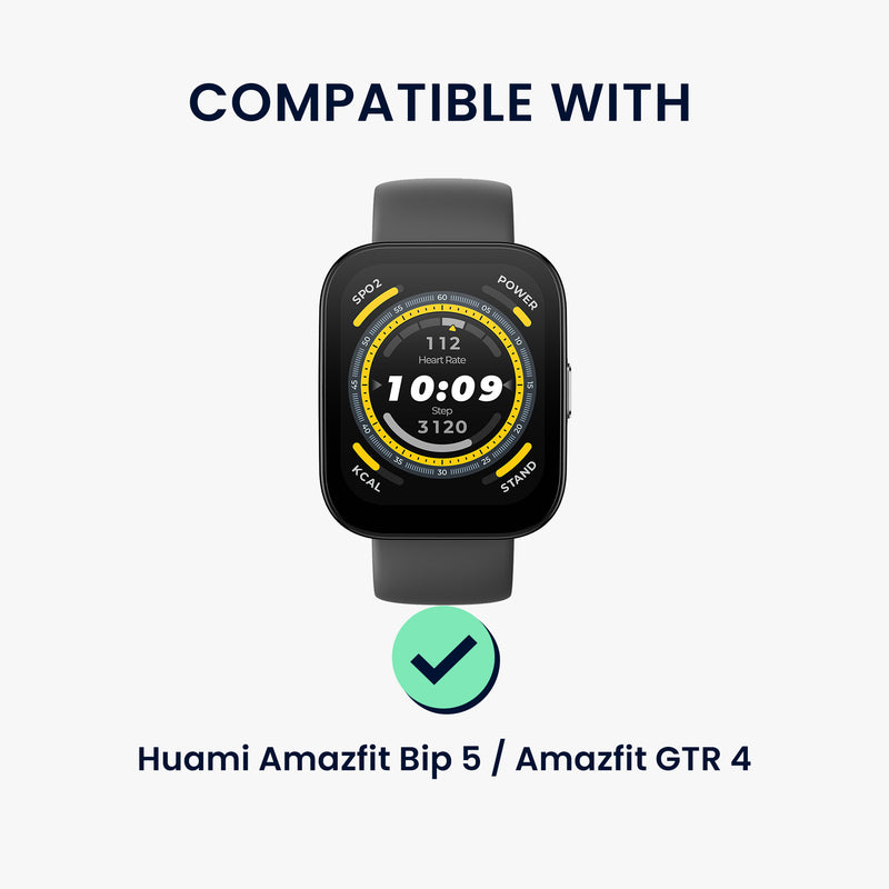 kwmobile Echtleder Uhrenarmband für Huami 22mm Amazfit Bip 6 / Bip 5 Unity / Bip 5 / GTS 3 / Balance 2 / Helio Strap Armband - Ersatzarmband für Fitnesstracker - Wechselarmband Smartwatch