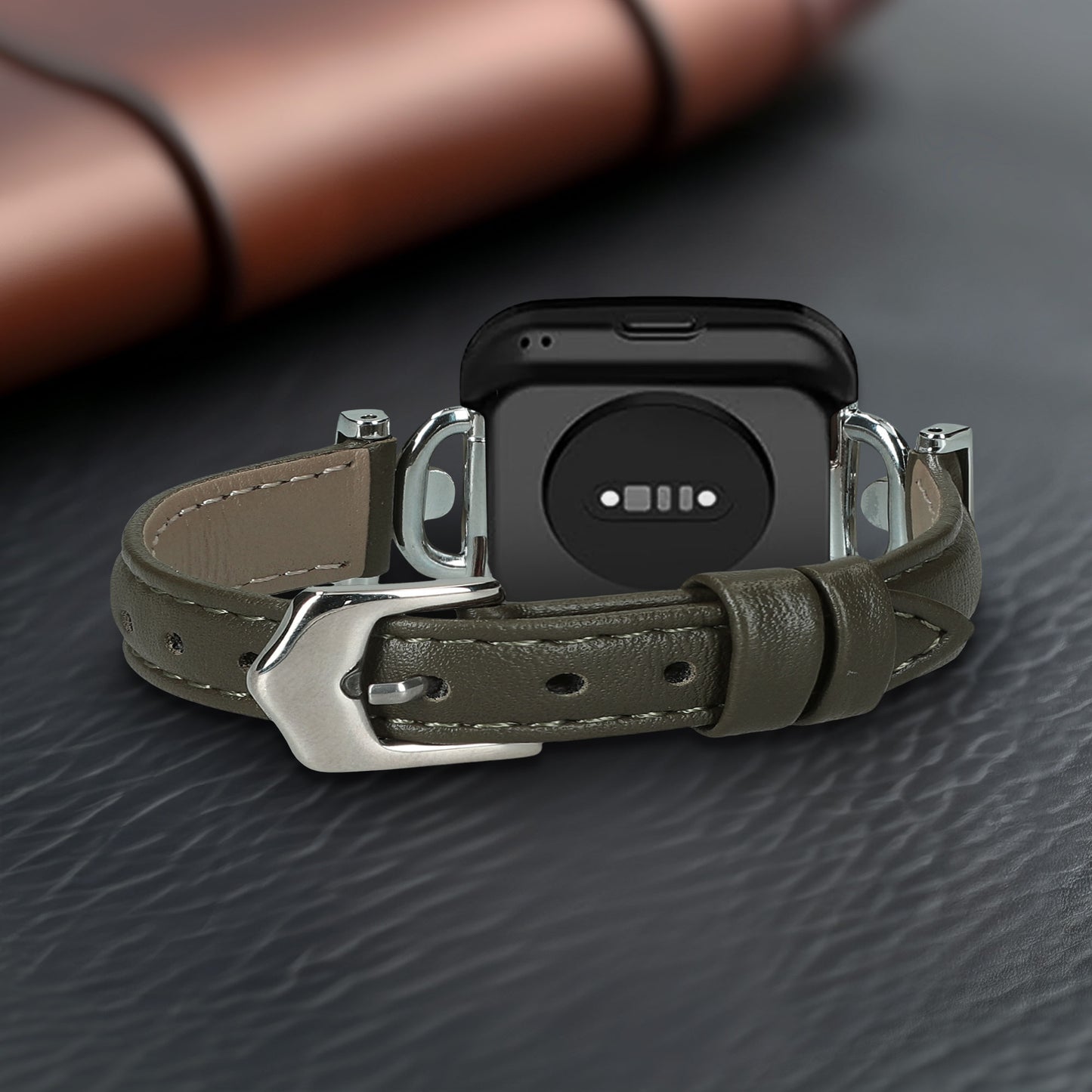kwmobile Echtleder Uhrenarmband für Huami 22mm Amazfit Bip 6 / Bip 5 Unity / Bip 5 / GTS 3 / Balance 2 / Helio Strap Armband - Ersatzarmband für Fitnesstracker - Wechselarmband Smartwatch