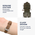 kwmobile Echtleder Uhrenarmband für Huami 22mm Amazfit Bip 6 / Bip 5 Unity / Bip 5 / GTS 3 / Balance 2 / Helio Strap Armband - Ersatzarmband für Fitnesstracker - Wechselarmband Smartwatch