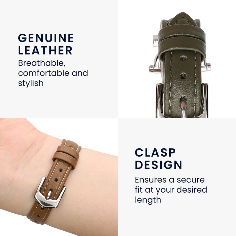 kwmobile Echtleder Uhrenarmband für Huami 22mm Amazfit Bip 6 / Bip 5 Unity / Bip 5 / GTS 3 / Balance 2 / Helio Strap Armband - Ersatzarmband für Fitnesstracker - Wechselarmband Smartwatch
