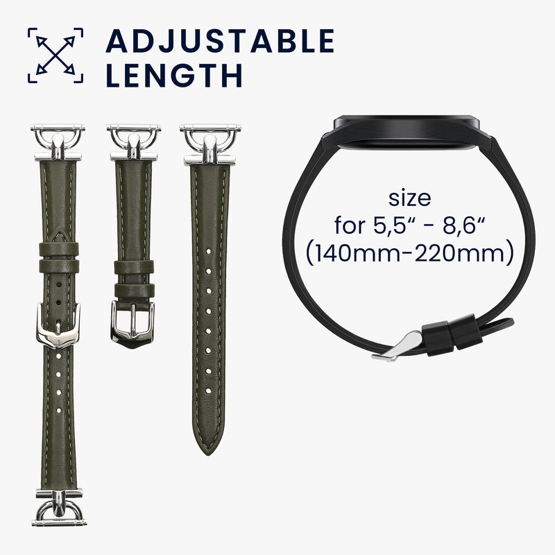 kwmobile Echtleder Uhrenarmband für Huami 22mm Amazfit Bip 6 / Bip 5 Unity / Bip 5 / GTS 3 / Balance 2 / Helio Strap Armband - Ersatzarmband für Fitnesstracker - Wechselarmband Smartwatch