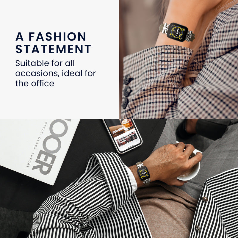 kwmobile Echtleder Uhrenarmband für Huami 22mm Amazfit Bip 6 / Bip 5 Unity / Bip 5 / GTS 3 / Balance 2 / Helio Strap Armband - Ersatzarmband für Fitnesstracker - Wechselarmband Smartwatch