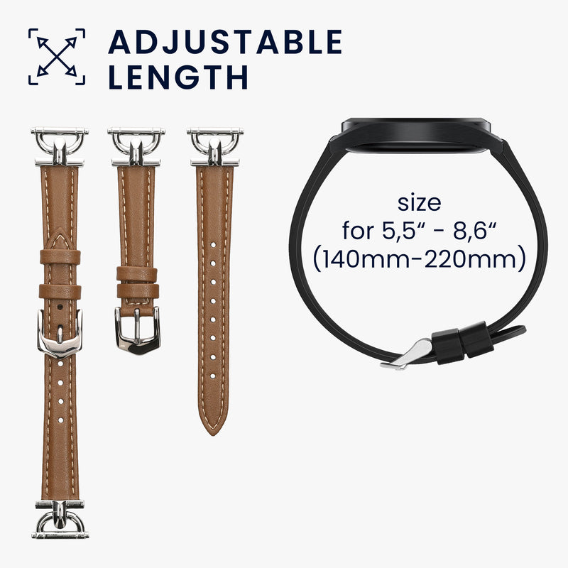 kwmobile Echtleder Uhrenarmband für Xiaomi Watch S1 Active / S1 Pro / S2 / S3 / Watch 2 Pro Armband - Ersatzarmband für Fitnesstracker - Wechselarmband Smartwatch