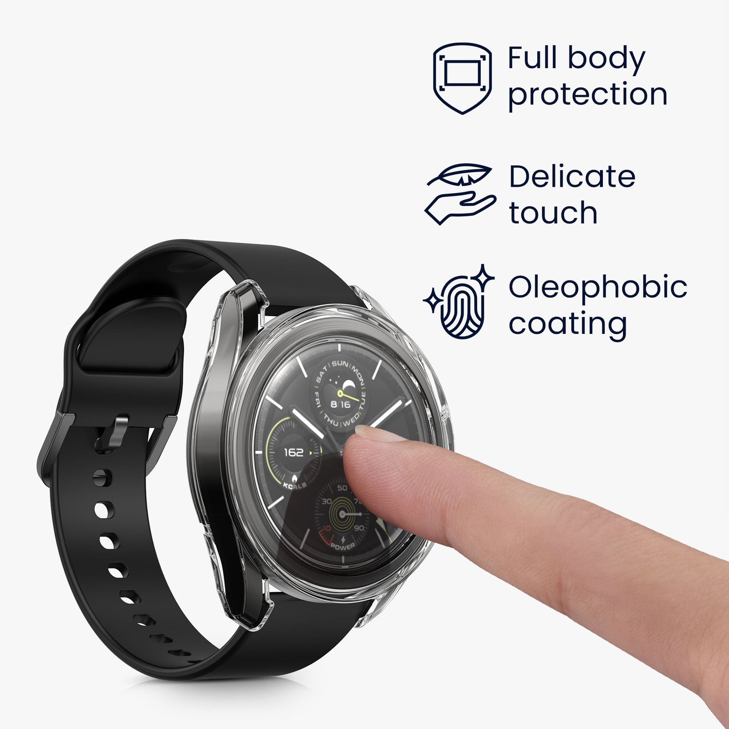 kwmobile Silikon Hülle für Xiaomi Watch S3 Schutzhülle Fullbody Display Cover Set