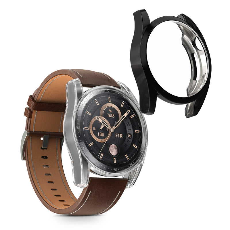 kwmobile Silikon Hülle für Huawei Watch GT 3 (46mm) Schutzhülle Fullbody Display Cover Set