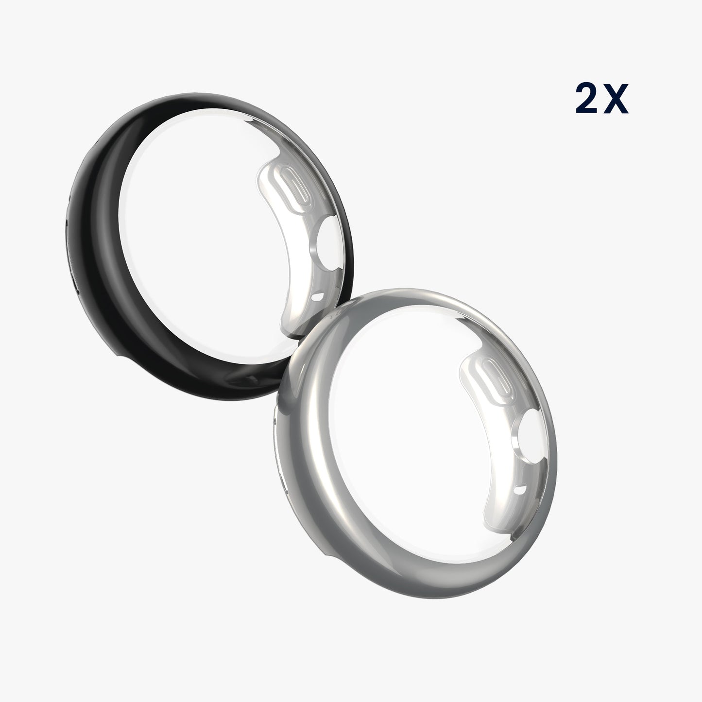 kwmobile Schutzhülle für Google Pixel Watch 2 / Pixel Watch 1 Fullbody Display Cover Set