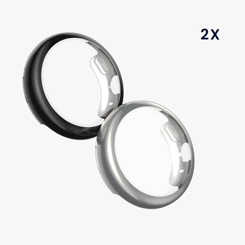 kwmobile Schutzhülle für Google Pixel Watch 2 / Pixel Watch 1 Fullbody Display Cover Set