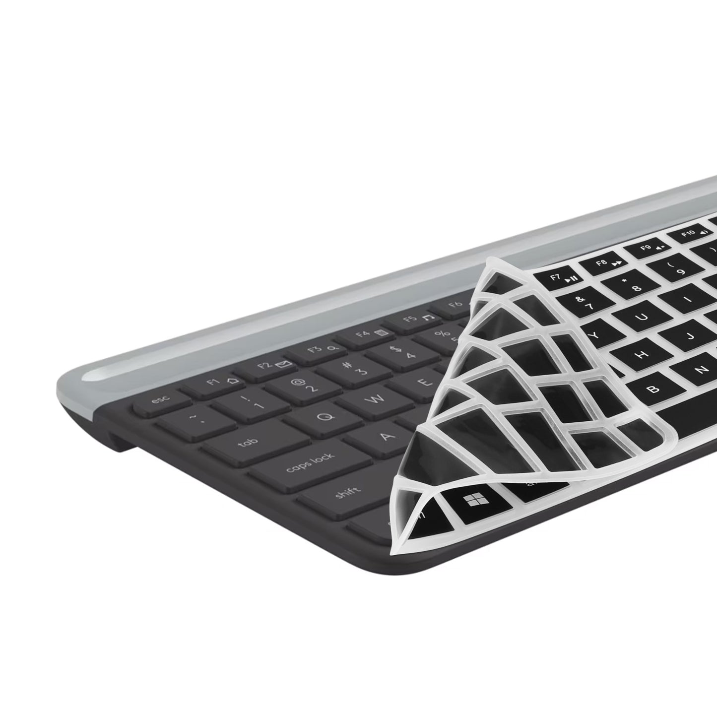 kwmobile Silikon Tastaturschutz für Logitech MK470 / K580 - QWERTY US Keyboard Cover Abdeckung - Schwarz Schwarz  