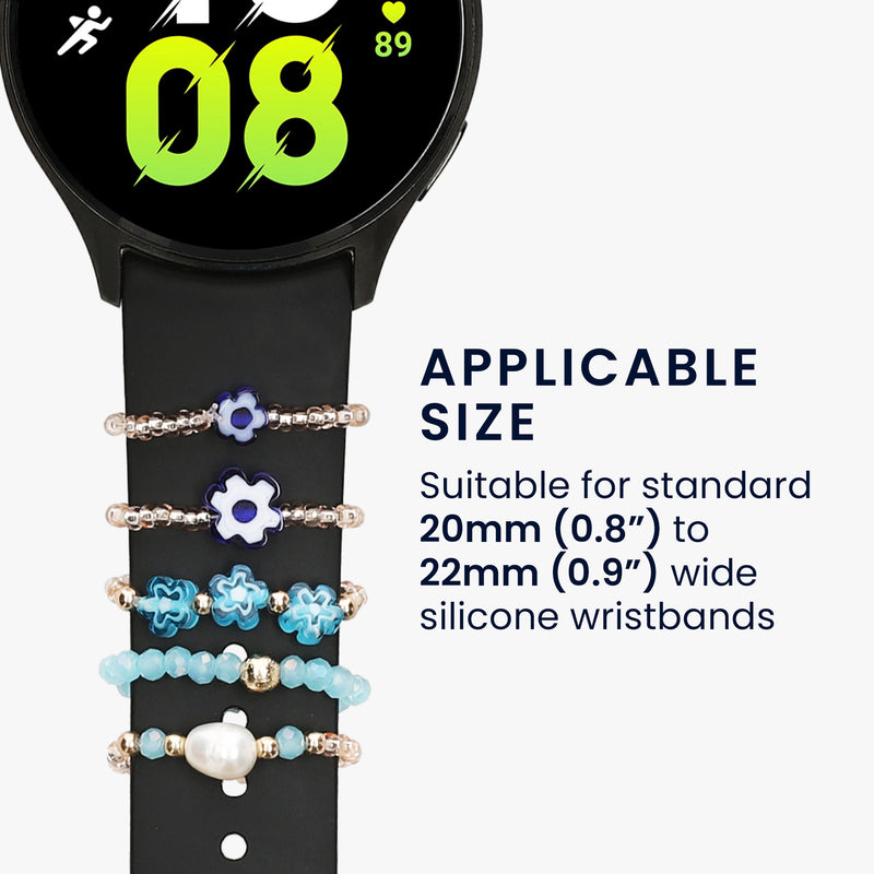 kwmobile Smartwatch Armband Charms kompatibel mit 20 - 22mm Smartwatch Strap Universal Deko Zubehör Universal Accessoire für Fitnessuhr Bänder