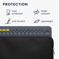 kwmobile Bluetooth Tastatur Cover kompatibel mit Logitech K380 Hülle - Nylon Schutzhülle für Keyboard - Nylon Tasche mit Zipper - Schwarz