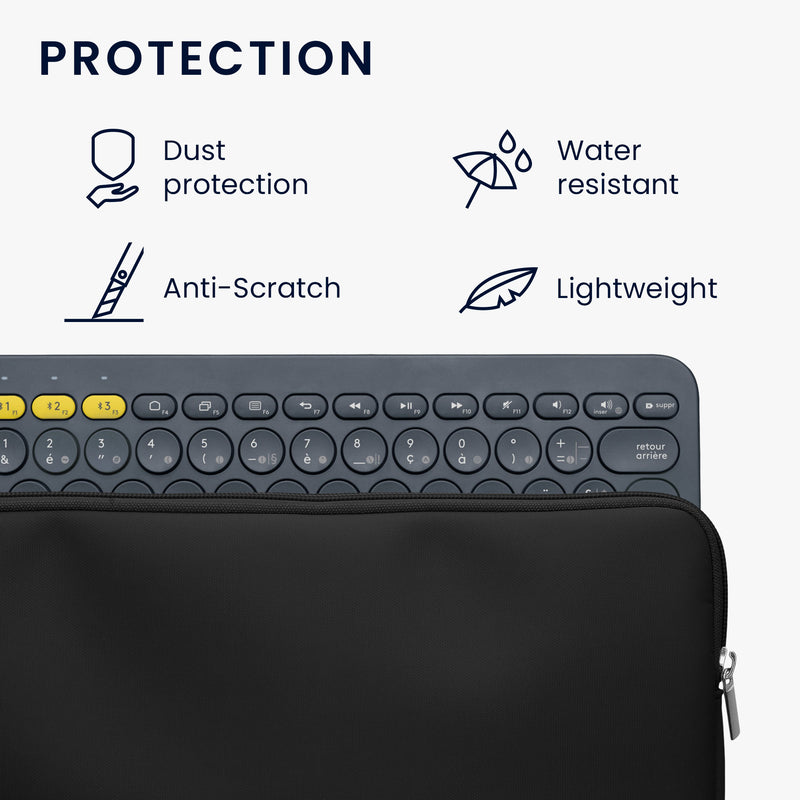 kwmobile Bluetooth Tastatur Cover kompatibel mit Logitech K380 Hülle - Nylon Schutzhülle für Keyboard - Nylon Tasche mit Zipper - Schwarz