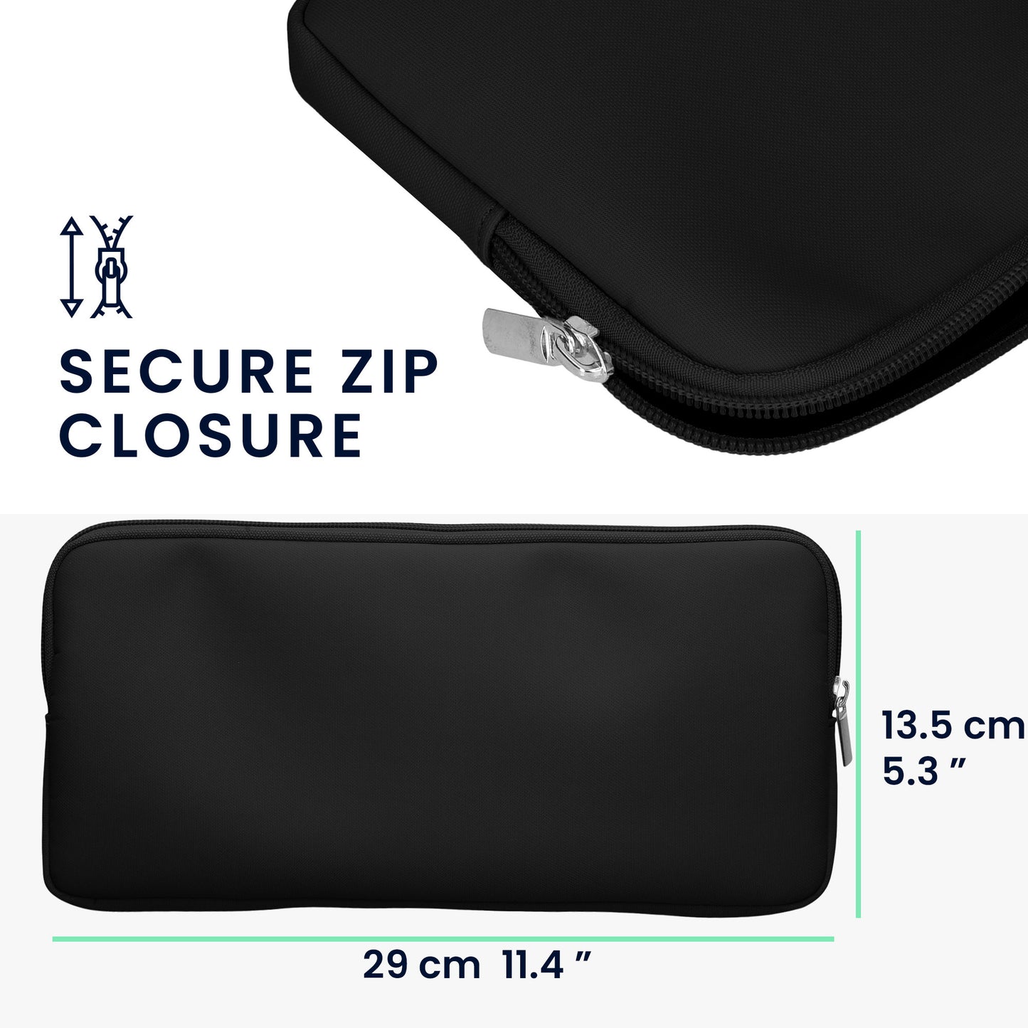 kwmobile Bluetooth Tastatur Cover kompatibel mit Logitech K380 Hülle - Nylon Schutzhülle für Keyboard - Nylon Tasche mit Zipper - Schwarz