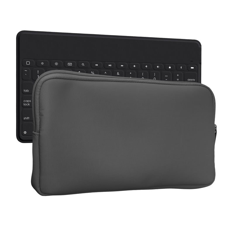 kwmobile Bluetooth Tastatur Cover kompatibel mit Logitech KEYS-TO-GO Hülle - Nylon Schutzhülle für Keyboard - Nylon Tasche mit Zipper - Dunkelgrau