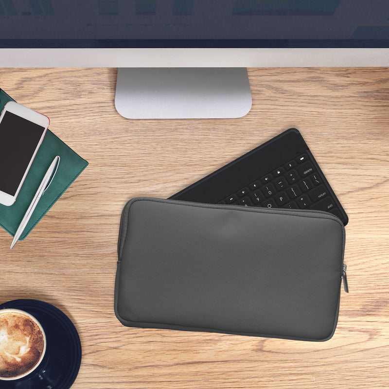 kwmobile Bluetooth Tastatur Cover kompatibel mit Logitech KEYS-TO-GO Hülle - Nylon Schutzhülle für Keyboard - Nylon Tasche mit Zipper - Dunkelgrau