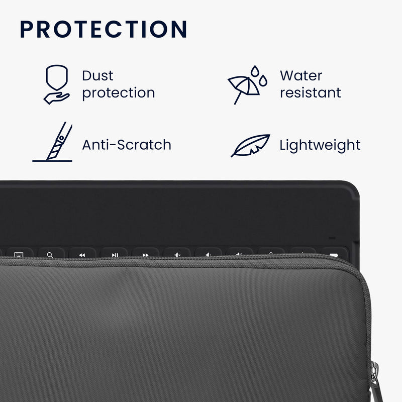 kwmobile Bluetooth Tastatur Cover kompatibel mit Logitech KEYS-TO-GO Hülle - Nylon Schutzhülle für Keyboard - Nylon Tasche mit Zipper - Dunkelgrau