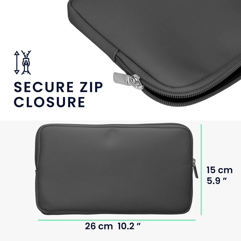 kwmobile Bluetooth Tastatur Cover kompatibel mit Logitech KEYS-TO-GO Hülle - Nylon Schutzhülle für Keyboard - Nylon Tasche mit Zipper - Dunkelgrau