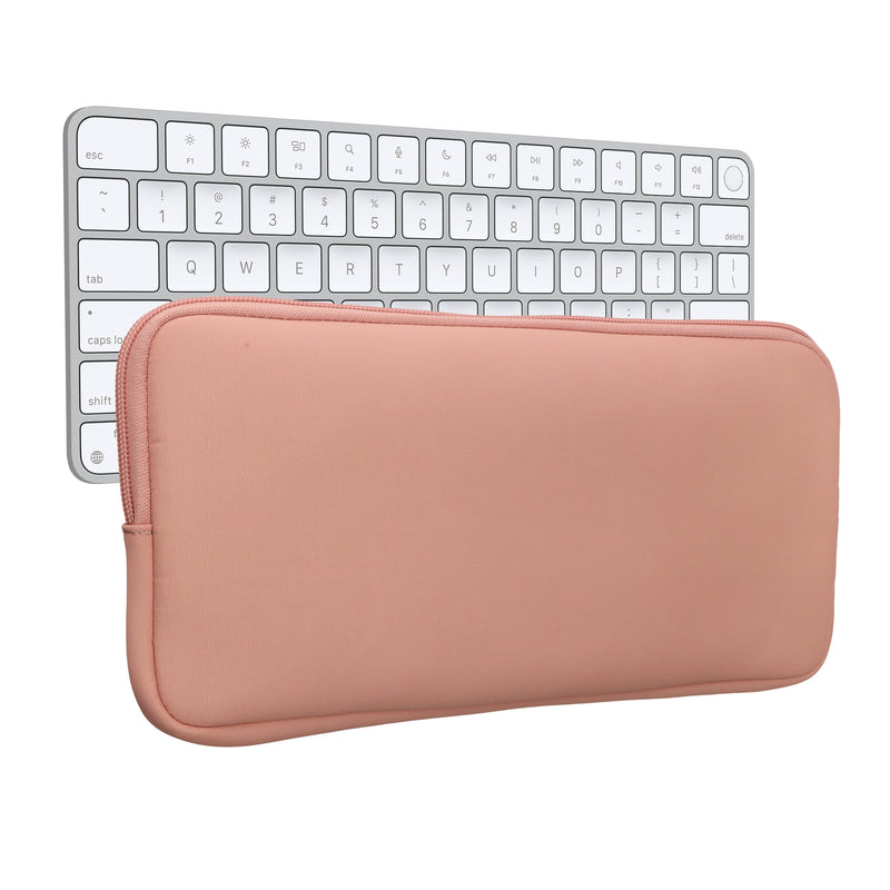 kwmobile Bluetooth Tastatur Cover kompatibel mit Apple Magic Keyboard Hülle - Nylon Schutzhülle für Keyboard - Nylon Tasche mit Zipper - Pastell Pfirsich
