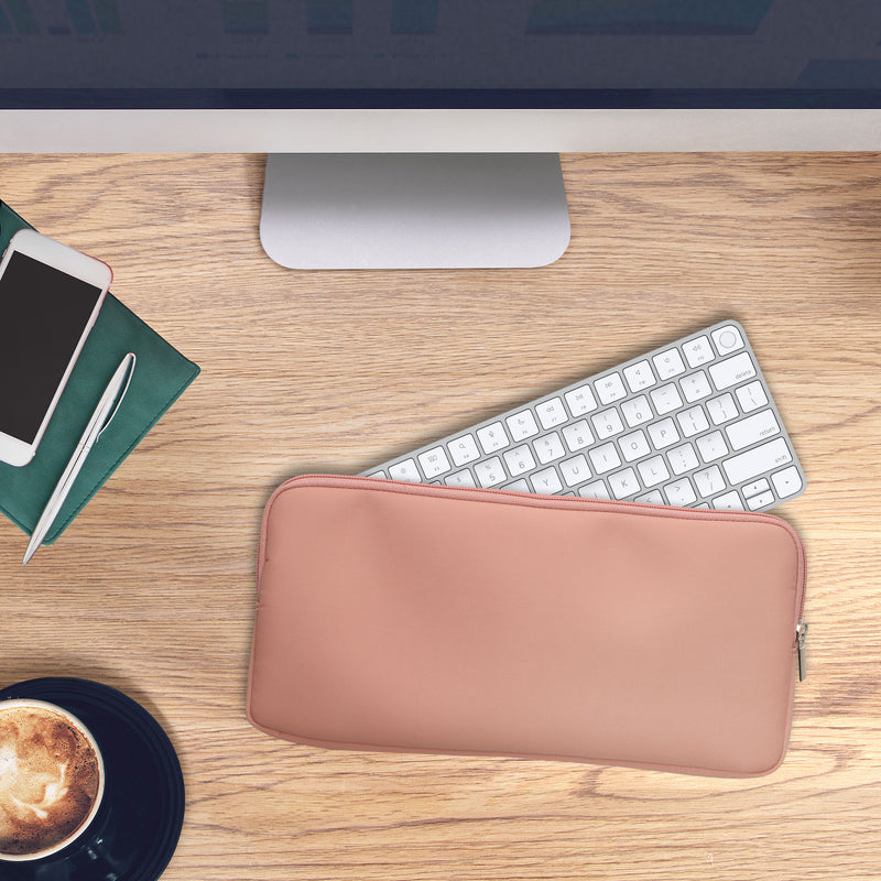 kwmobile Bluetooth Tastatur Cover kompatibel mit Apple Magic Keyboard Hülle - Nylon Schutzhülle für Keyboard - Nylon Tasche mit Zipper - Pastell Pfirsich