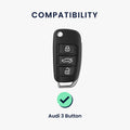 Hülle für Audi 3-Tasten Klappschlüssel