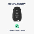 Hülle für Peugeot Citroen 3-Tasten Smartkey Autoschlüssel (nur Keyless Go)