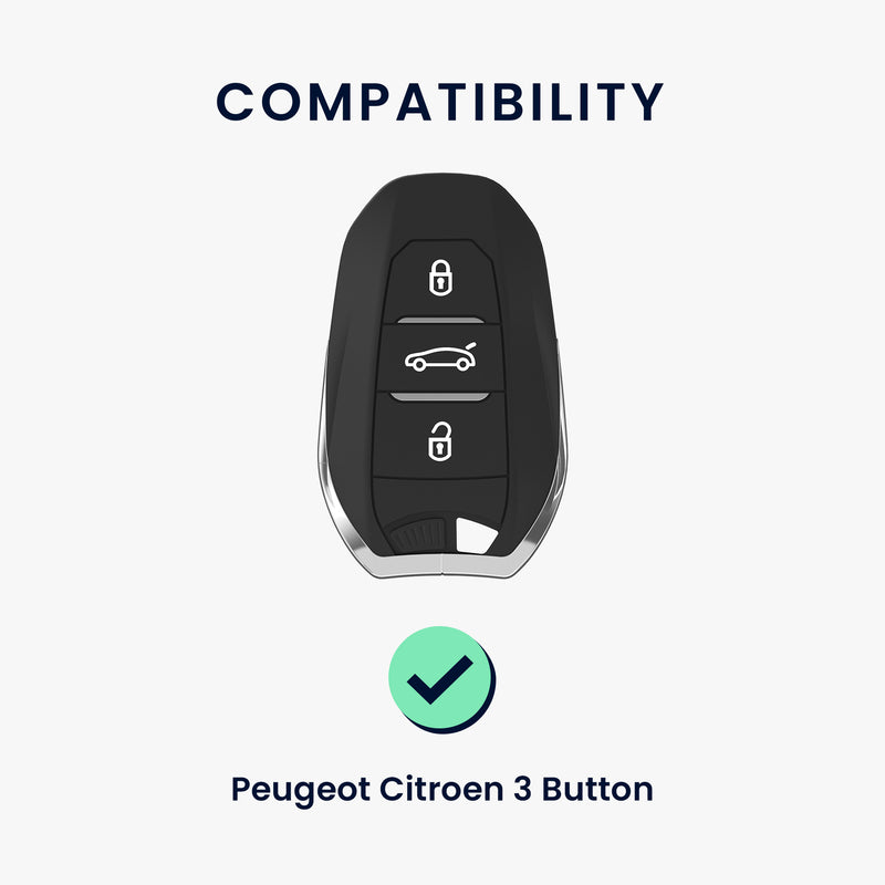 Hülle für Peugeot Citroen 3-Tasten Smartkey Autoschlüssel (nur Keyless Go)