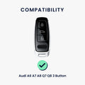 kwmobile Premium Autoschlüssel Schutzhülle kompatibel mit Audi A6 A7 A8 Q7 Q8 3-Tasten Autoschlüssel Keyless Hülle Tasche