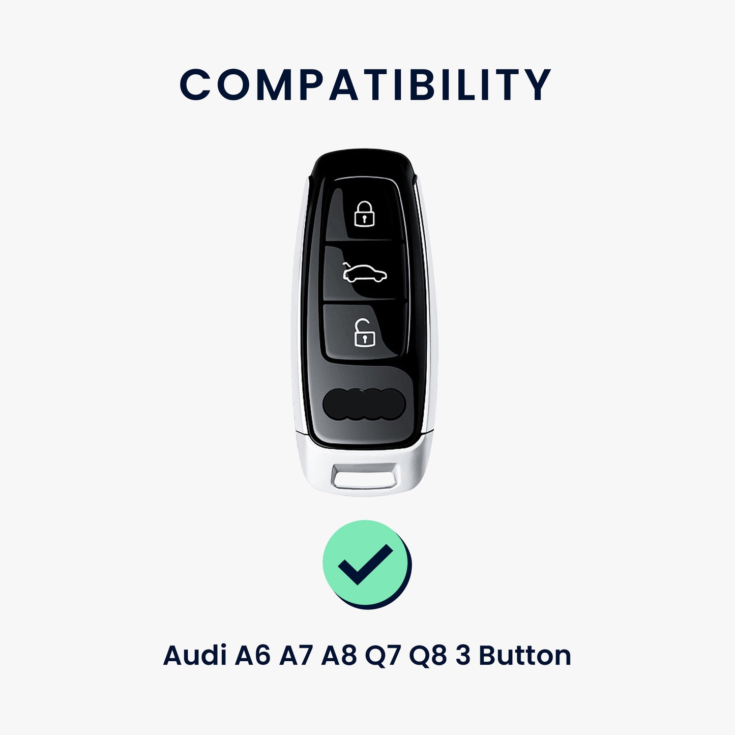 kwmobile Premium Autoschlüssel Schutzhülle kompatibel mit Audi A6 A7 A8 Q7 Q8 3-Tasten Autoschlüssel Keyless Hülle Tasche
