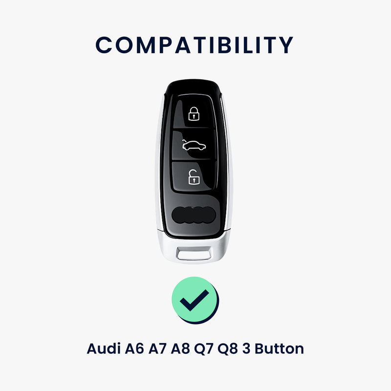 kwmobile Premium Autoschlüssel Schutzhülle kompatibel mit Audi A6 A7 A8 Q7 Q8 3-Tasten Autoschlüssel Keyless Hülle Tasche