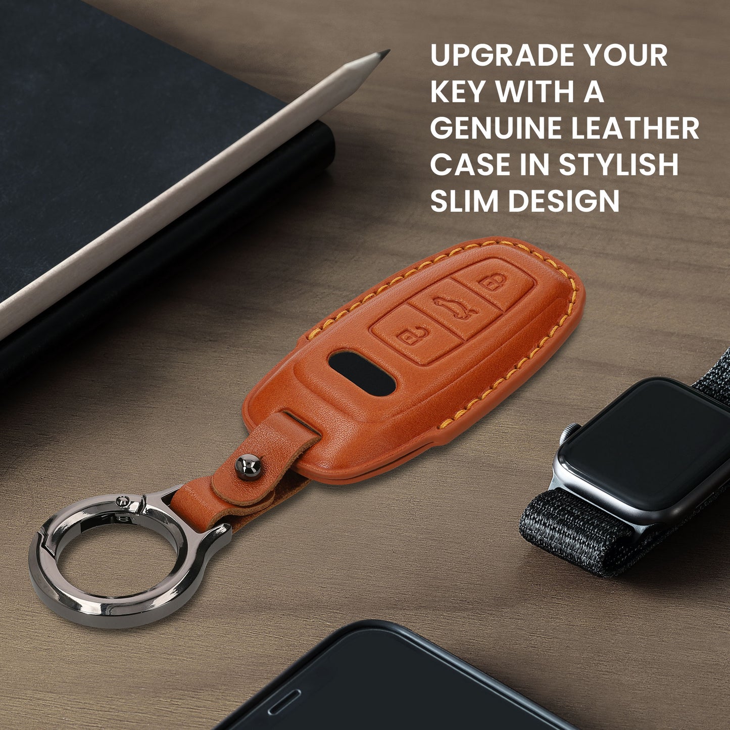 kwmobile Premium Autoschlüssel Schutzhülle kompatibel mit Audi A6 A7 A8 Q7 Q8 3-Tasten Autoschlüssel Keyless Hülle Tasche