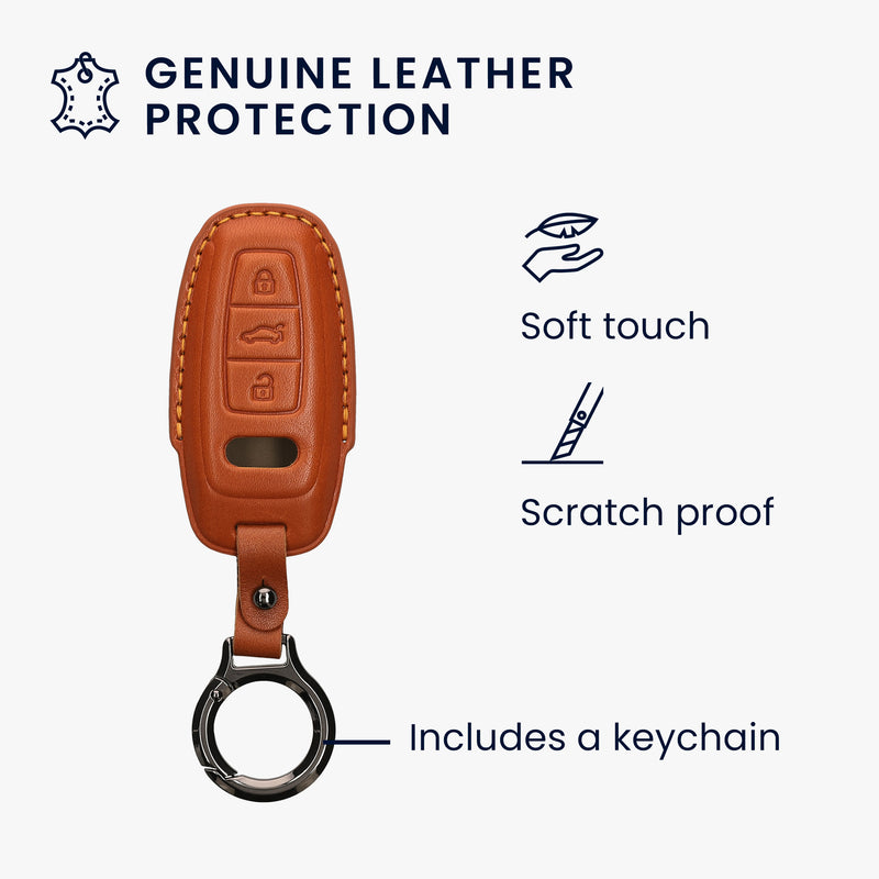 kwmobile Premium Autoschlüssel Schutzhülle kompatibel mit Audi A6 A7 A8 Q7 Q8 3-Tasten Autoschlüssel Keyless Hülle Tasche
