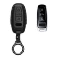 kwmobile Premium Leder Autoschlüssel Schutzhülle kompatibel mit Audi A6 A7 A8 Q7 Q8 3-Tasten Autoschlüssel Keyless Hülle - Schlüssel Tasche - Schwarz Schwarz  [dsg02]