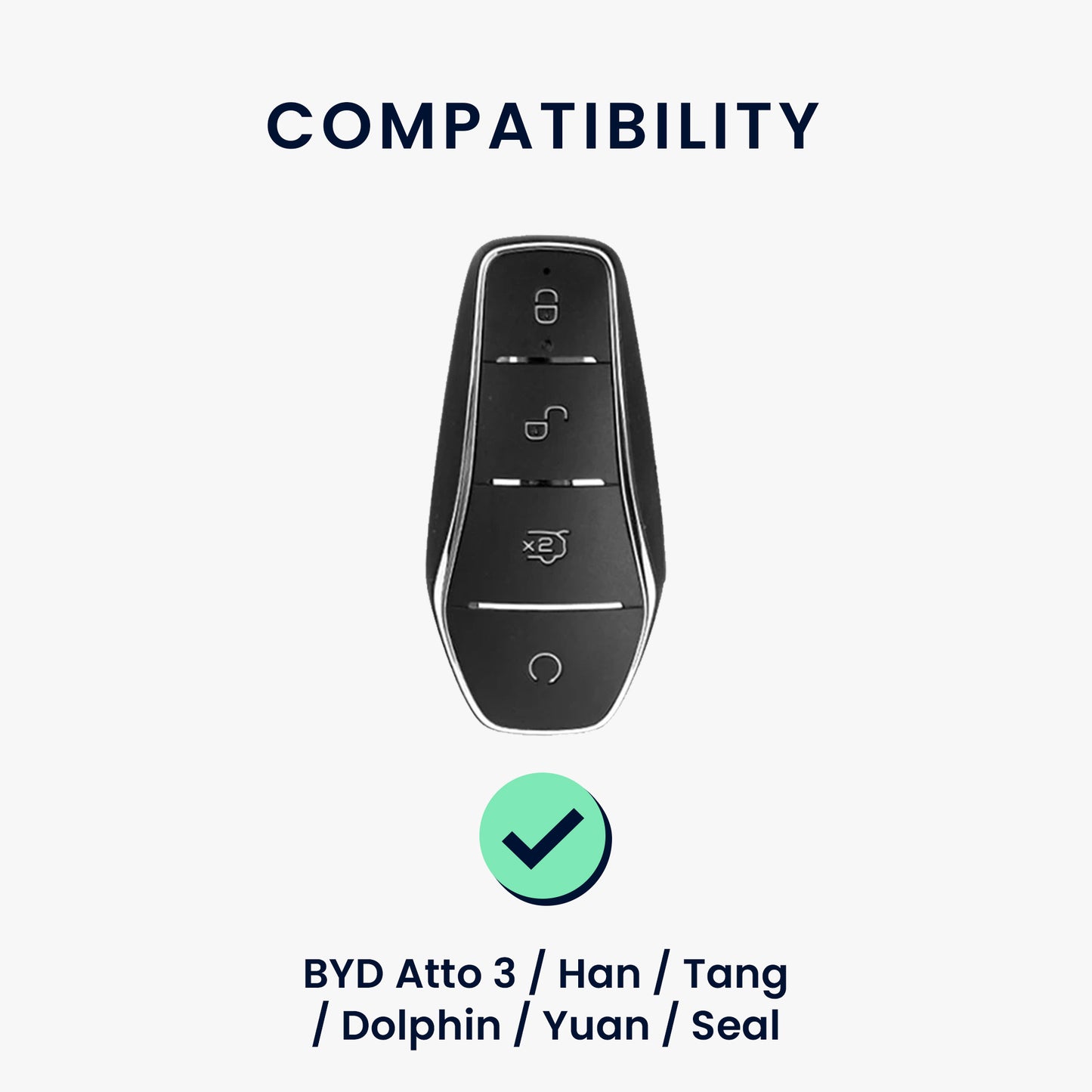 kwmobile Premium Autoschlüssel Schutzhülle kompatibel mit BYD Atto 3 / Sealion / Han / Tang / Dolphin / Seal Hülle - Schlüssel Tasche
