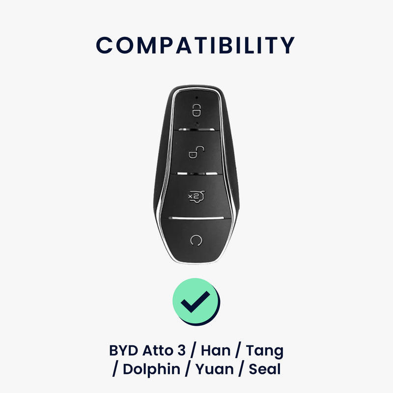 kwmobile Premium Autoschlüssel Schutzhülle kompatibel mit BYD Atto 3 / Sealion / Han / Tang / Dolphin / Seal Hülle - Schlüssel Tasche