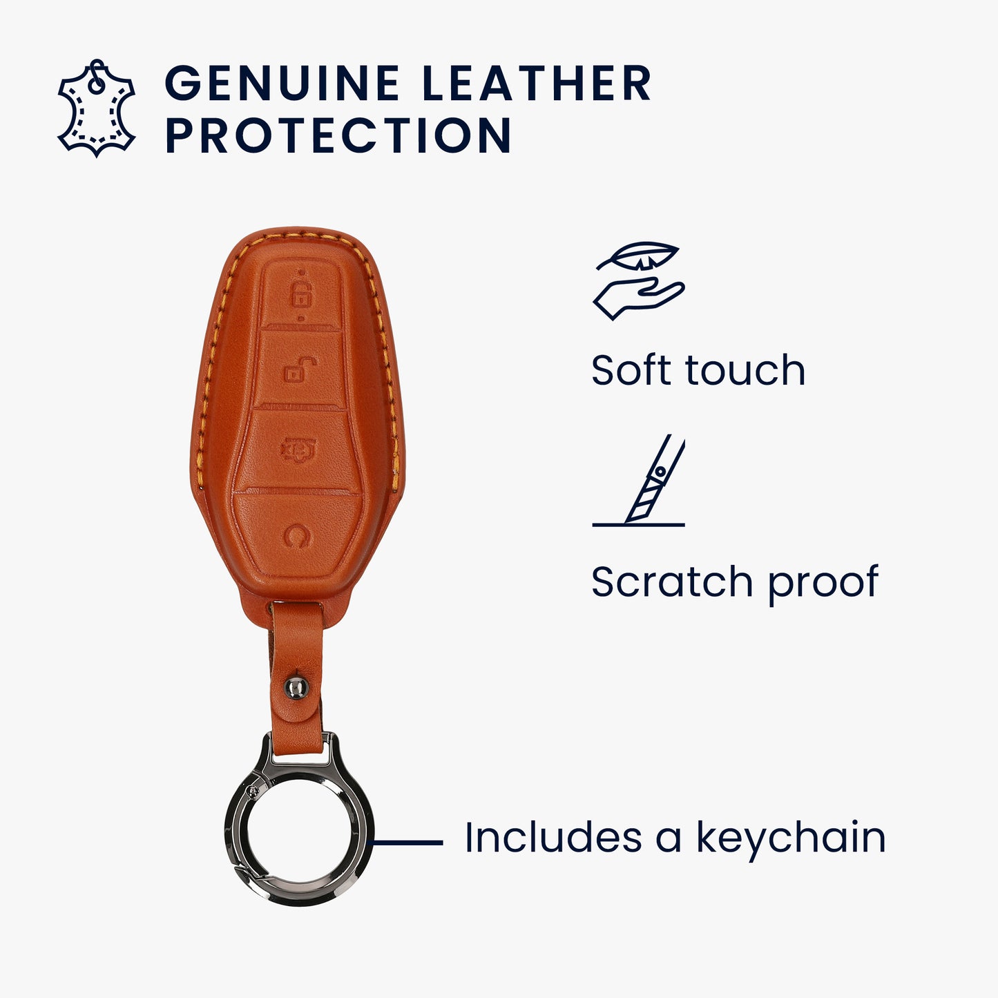 kwmobile Premium Autoschlüssel Schutzhülle kompatibel mit BYD Atto 3 / Sealion / Han / Tang / Dolphin / Seal Hülle - Schlüssel Tasche